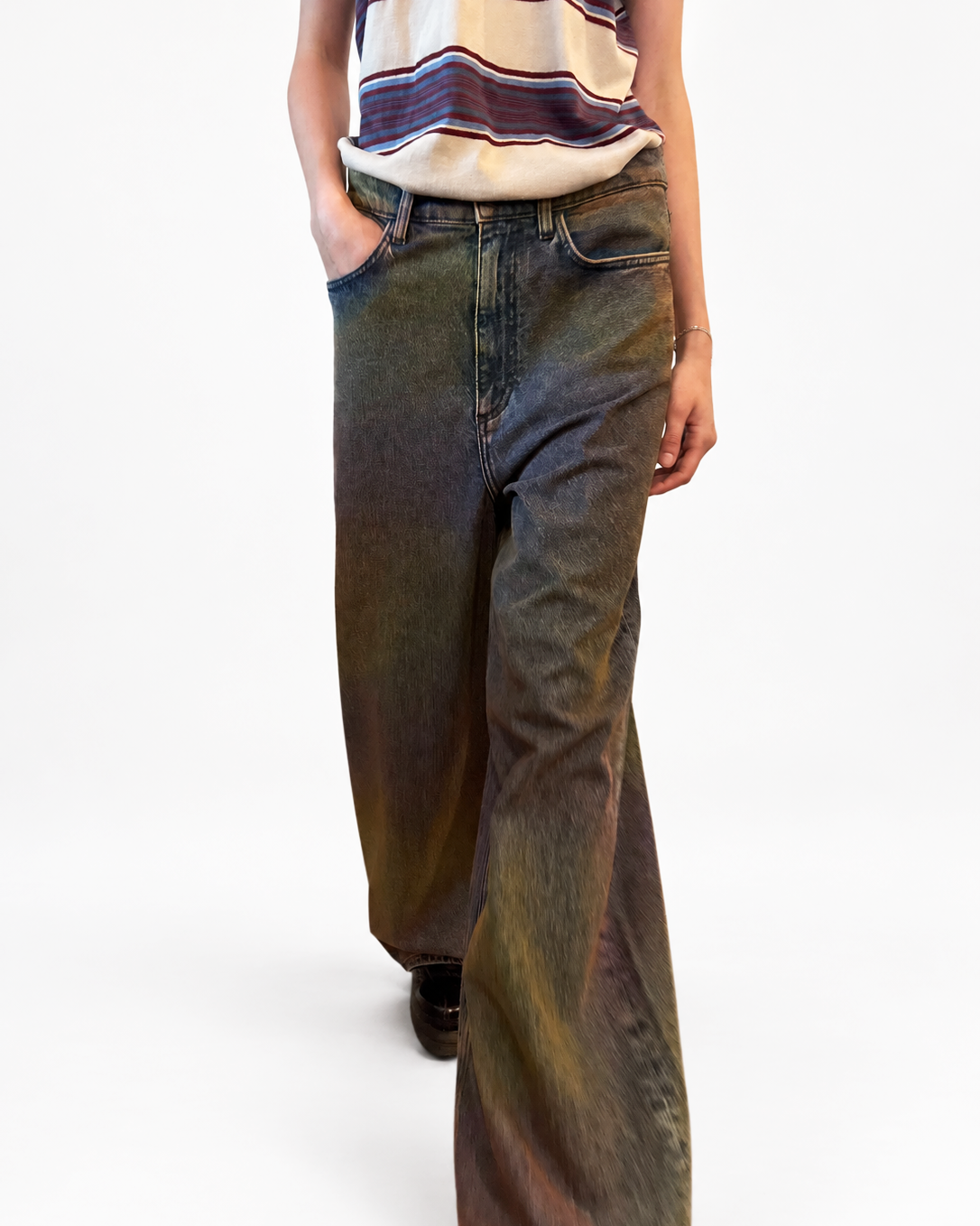 Wide Jean in Multi Paint