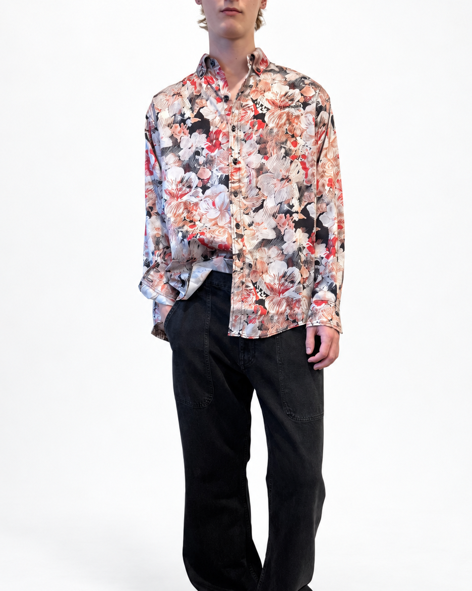 Oversized Shirt in Poppy Print
