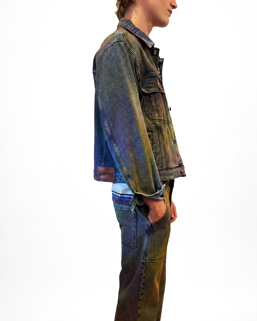 Jean Jacket in Multi Paint