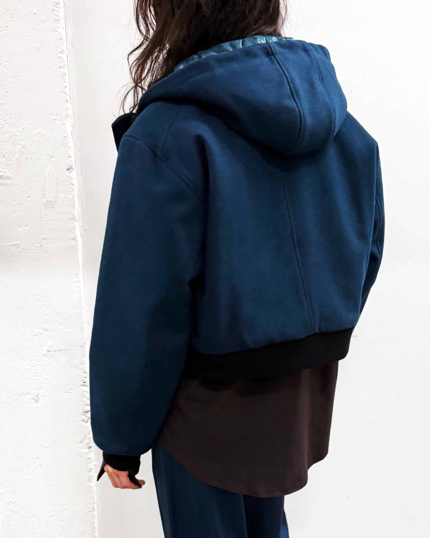 Felt Bomber Jacket in Blue
