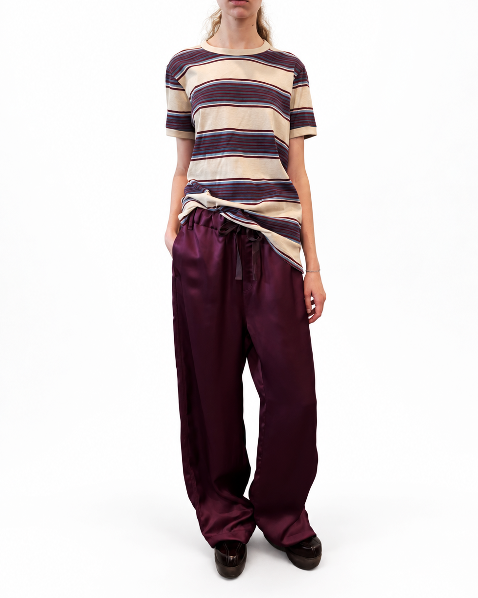 Fluid Drawstring Pants in Aubergine