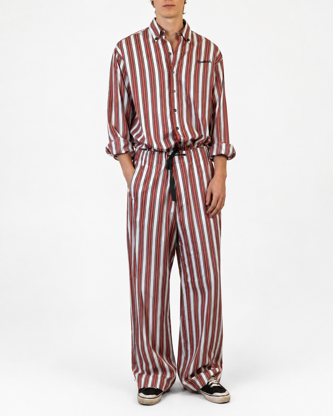 Striped Drawstring Pants in Boardroom Stripe