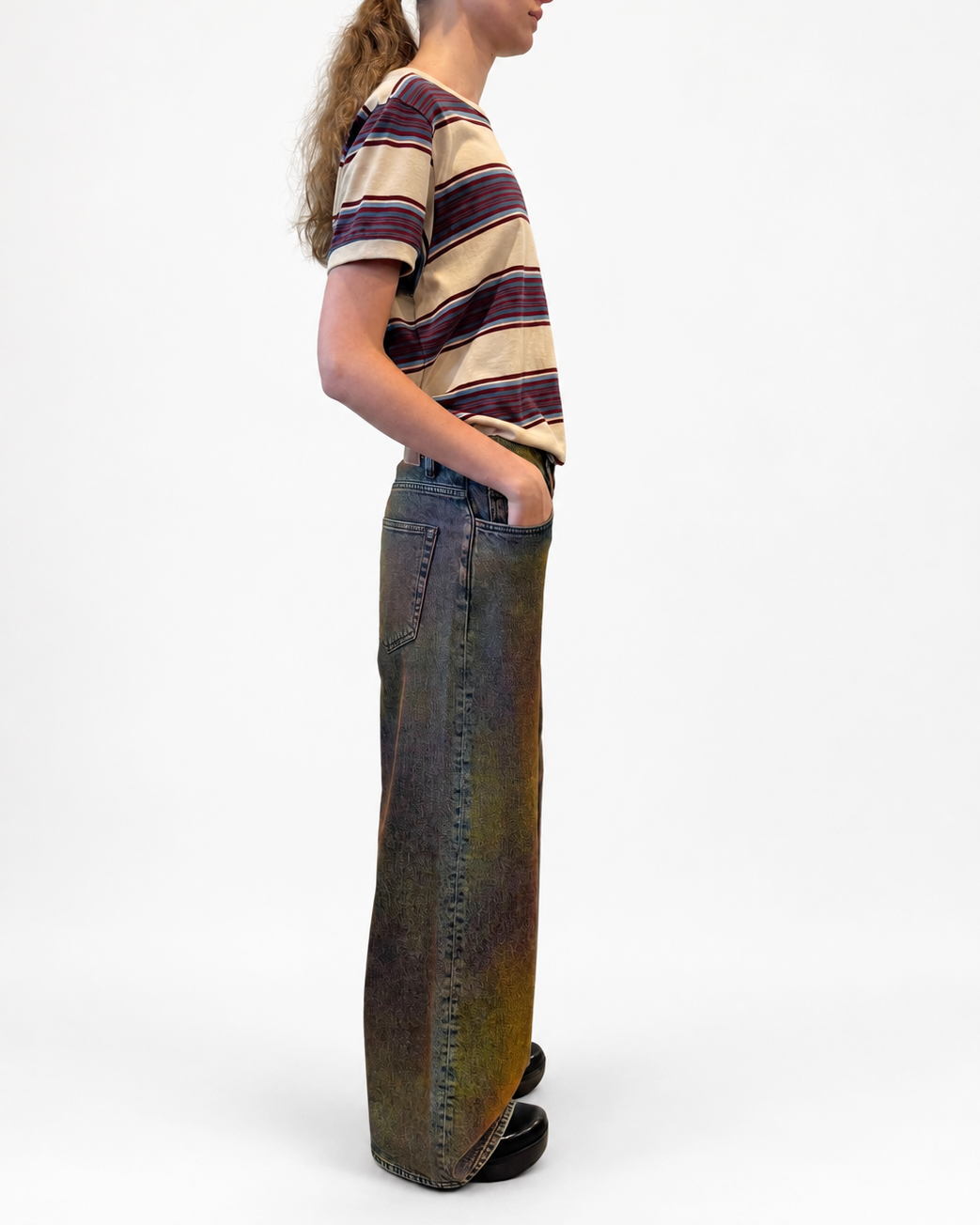 Wide Jean in Multi Paint