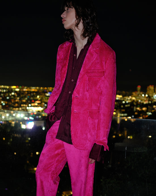 Tailored Cropped Pants in Pink Cadillac