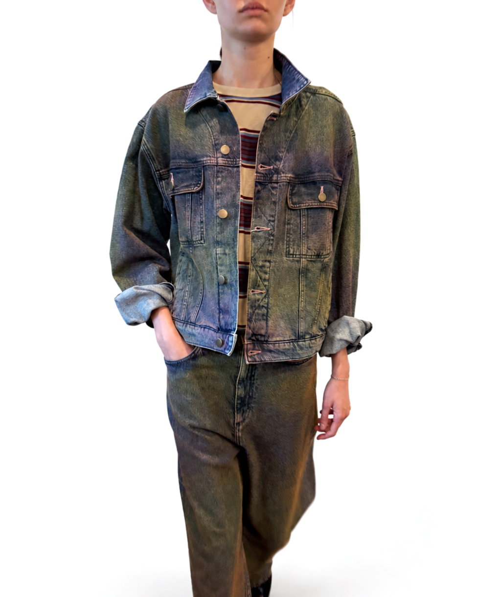 Jean Jacket in Multi Paint