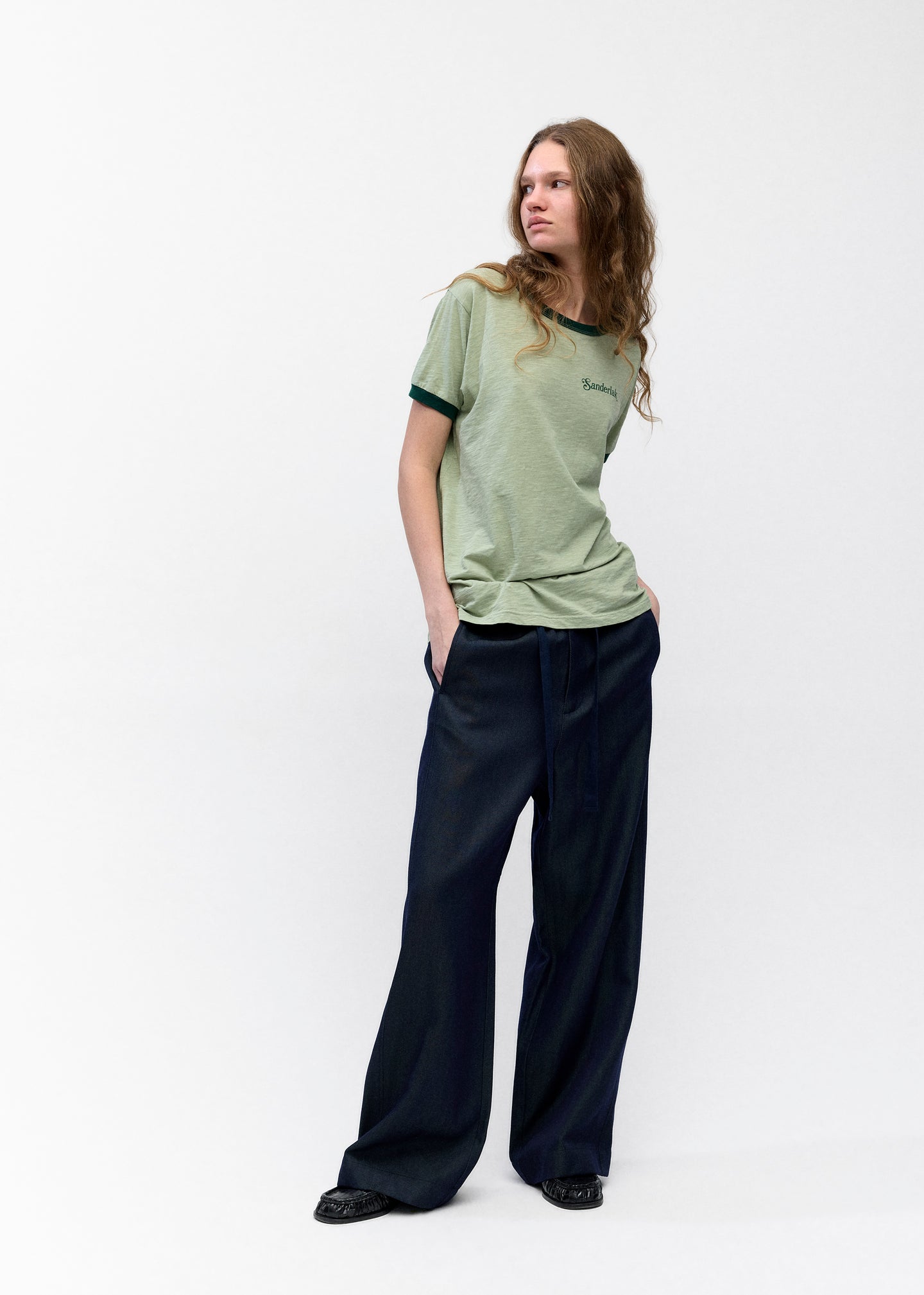 Contrast Rib Tee in Desert Sage