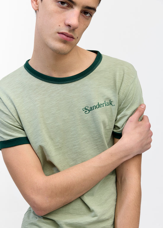 Contrast Rib Tee in Desert Sage
