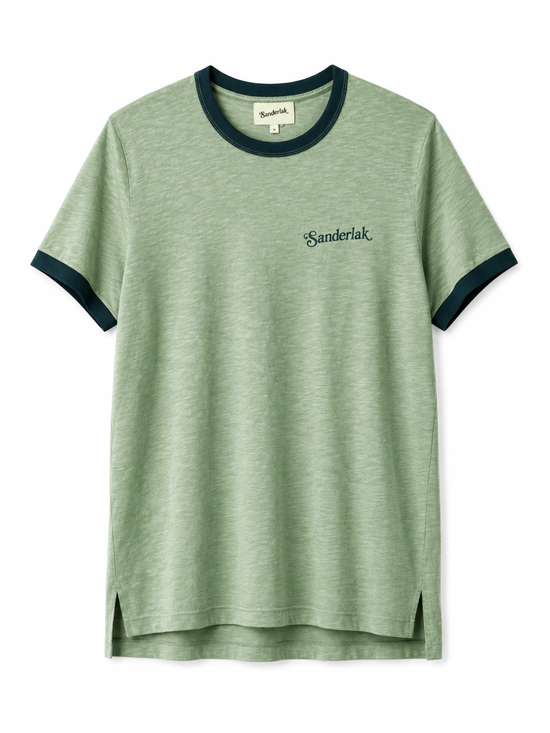 Contrast Rib Tee in Desert Sage