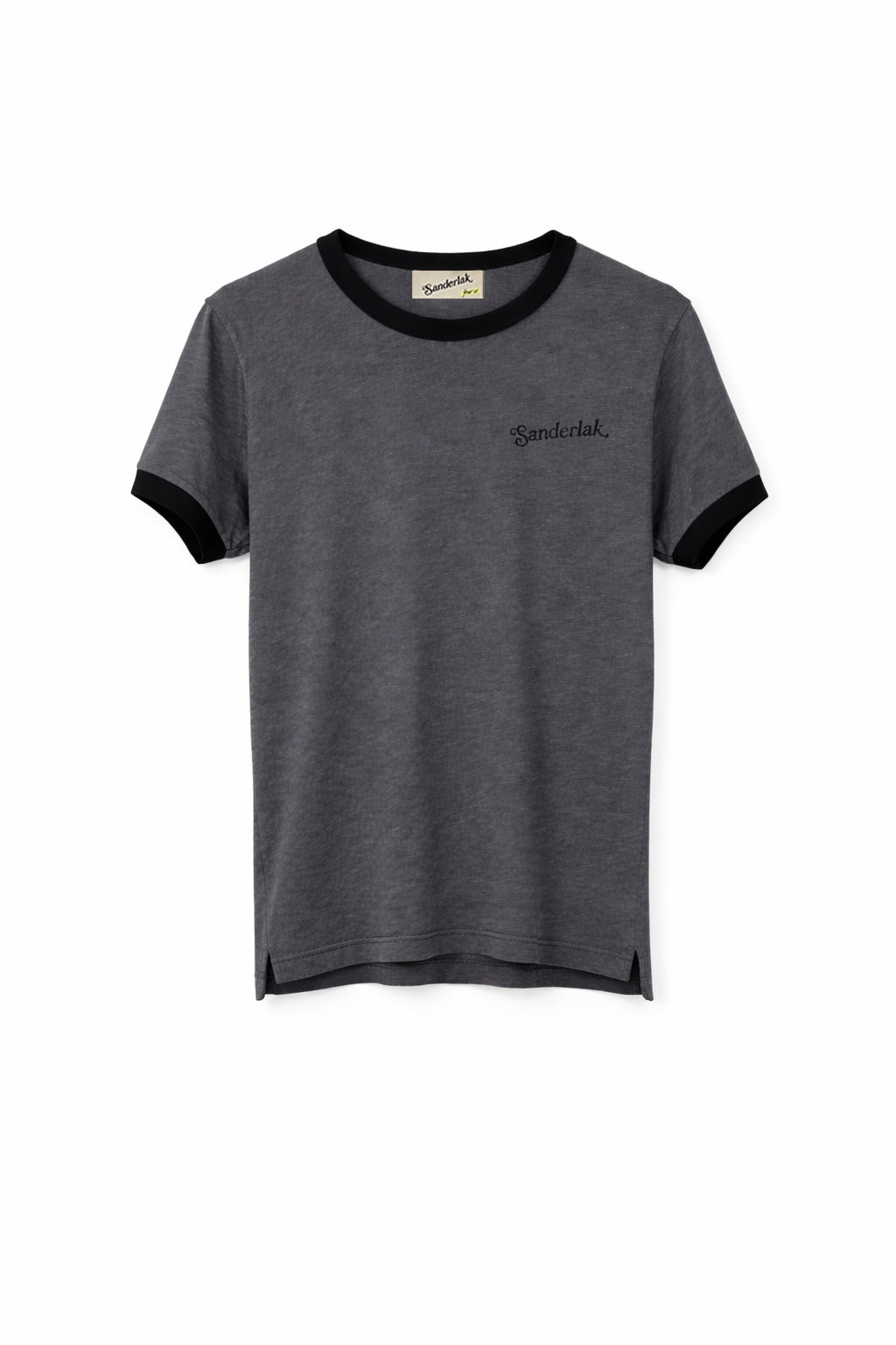 Contrast Rib Tee in Grey