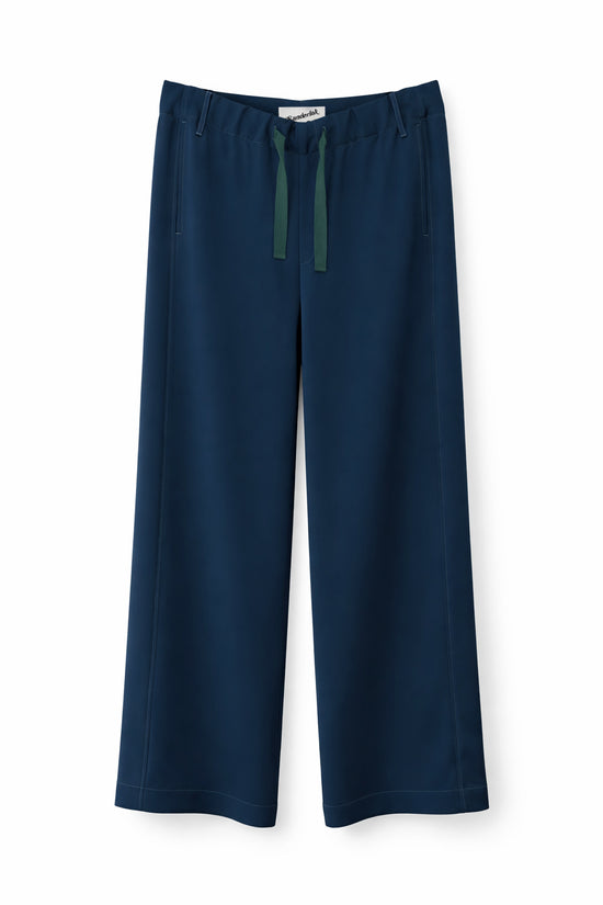 Fluid Drawstring Pants in Dark Sea