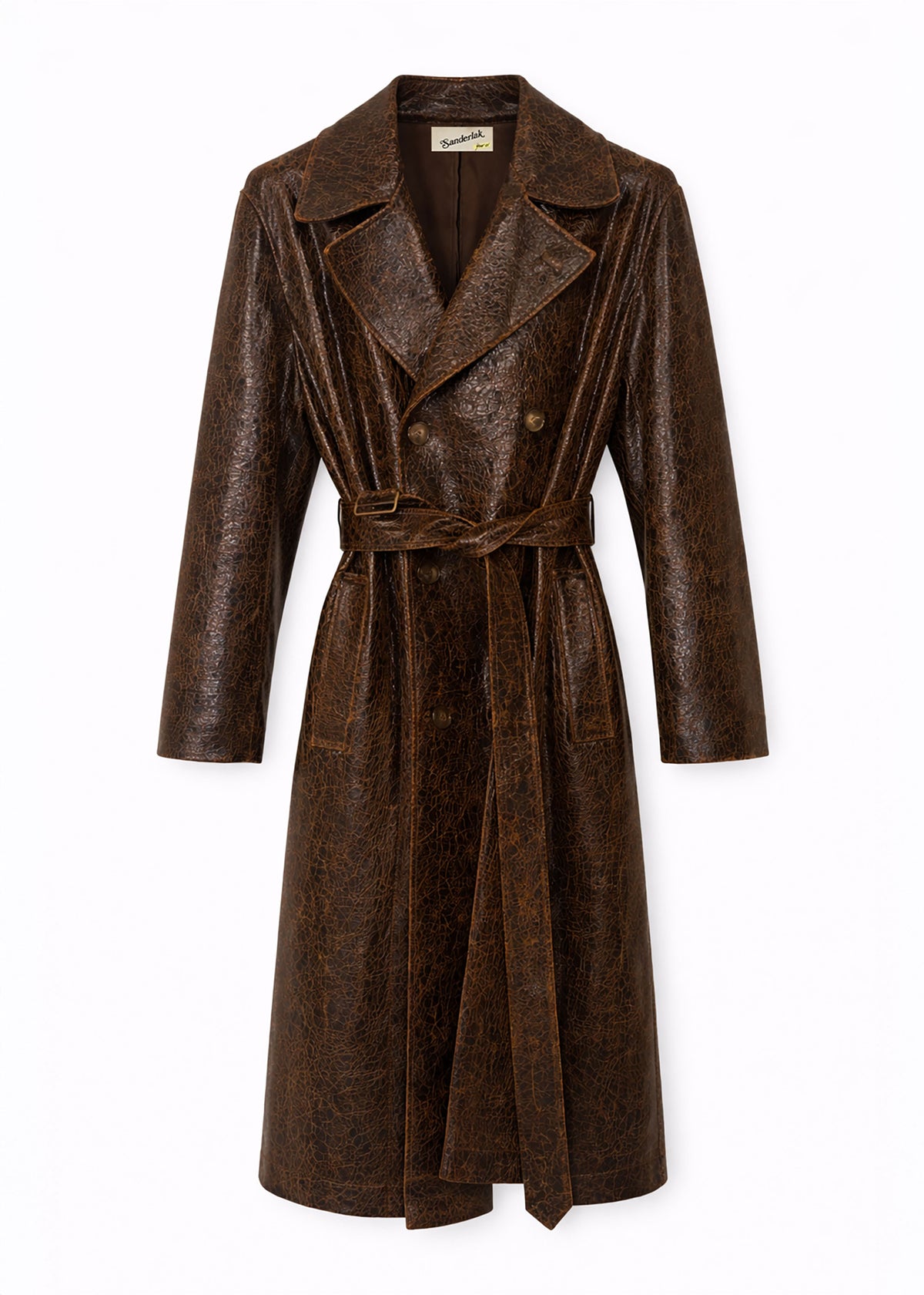 Leather Trench Coat in Dark Chocolate