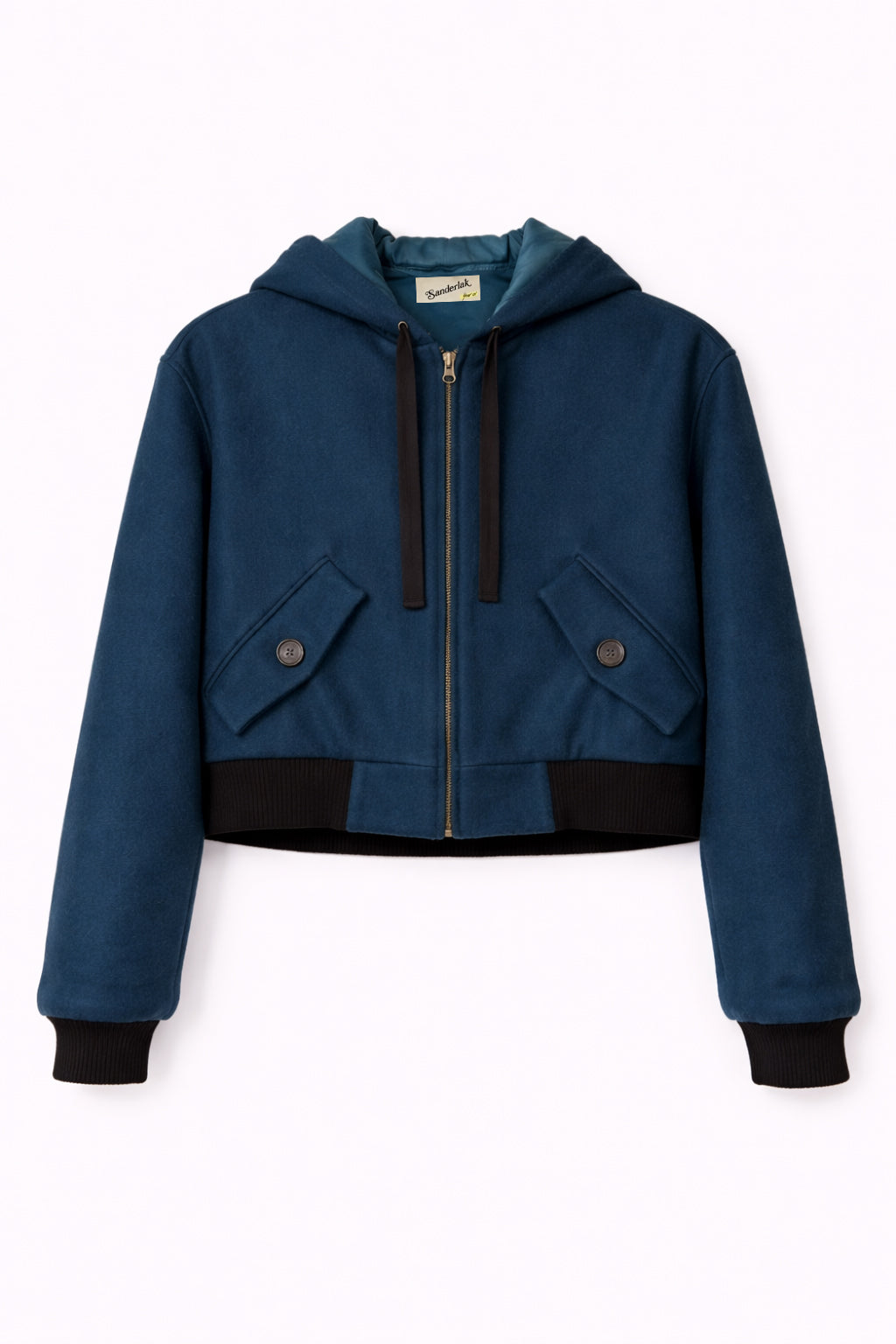 Felt Bomber Jacket in Blue
