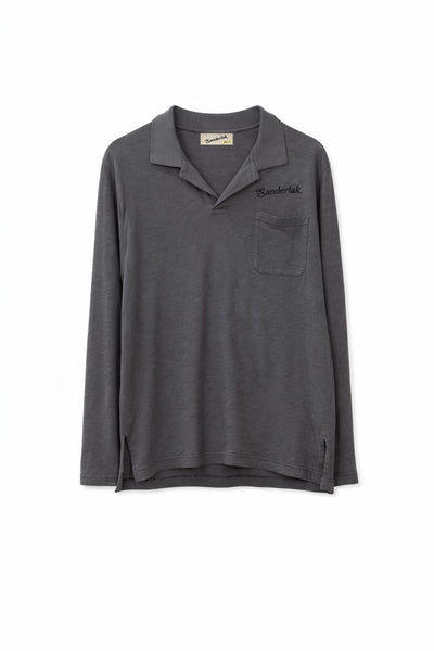 トップス STONE  19SS Cotton Jersey Polo-XL Jersey Polo in Grey – Sanderlak