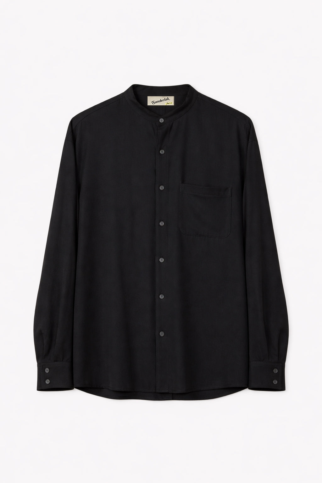 Stand Collar Oversized Shirt in Midnight
