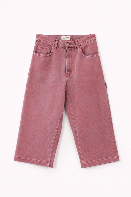 Wide Skater Jean in Pink Wash