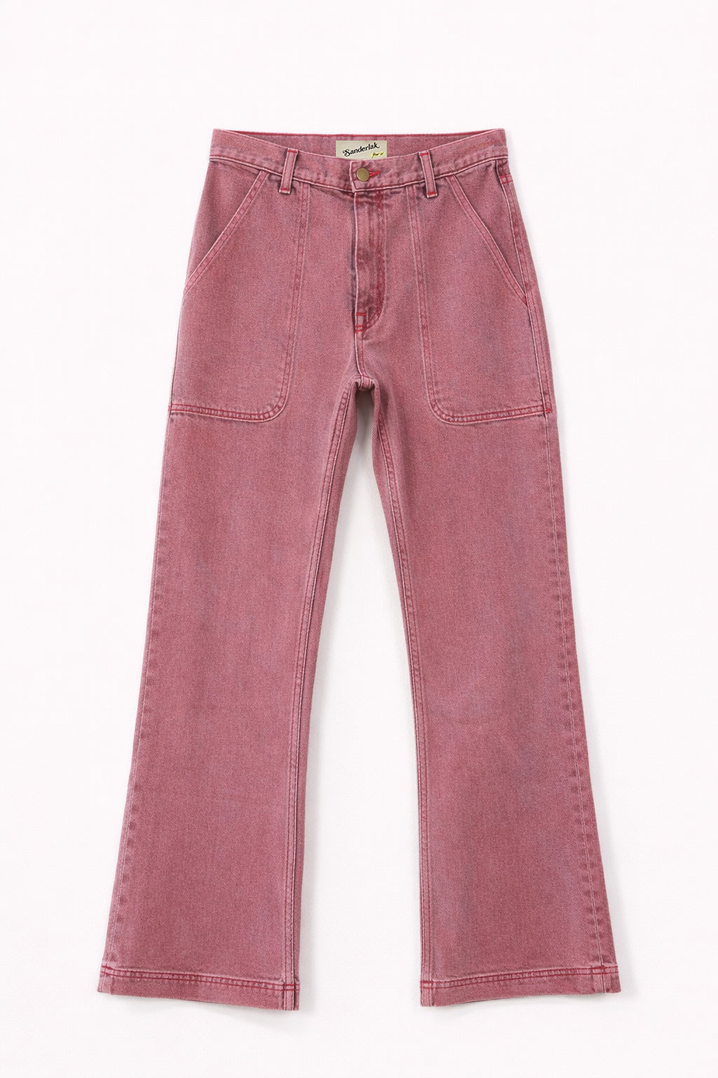 Utility Flare Jean in Pink Wash