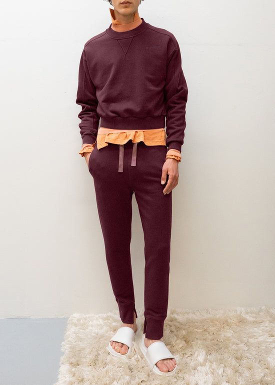 Skinny Track Pant in Midnight Merlot
