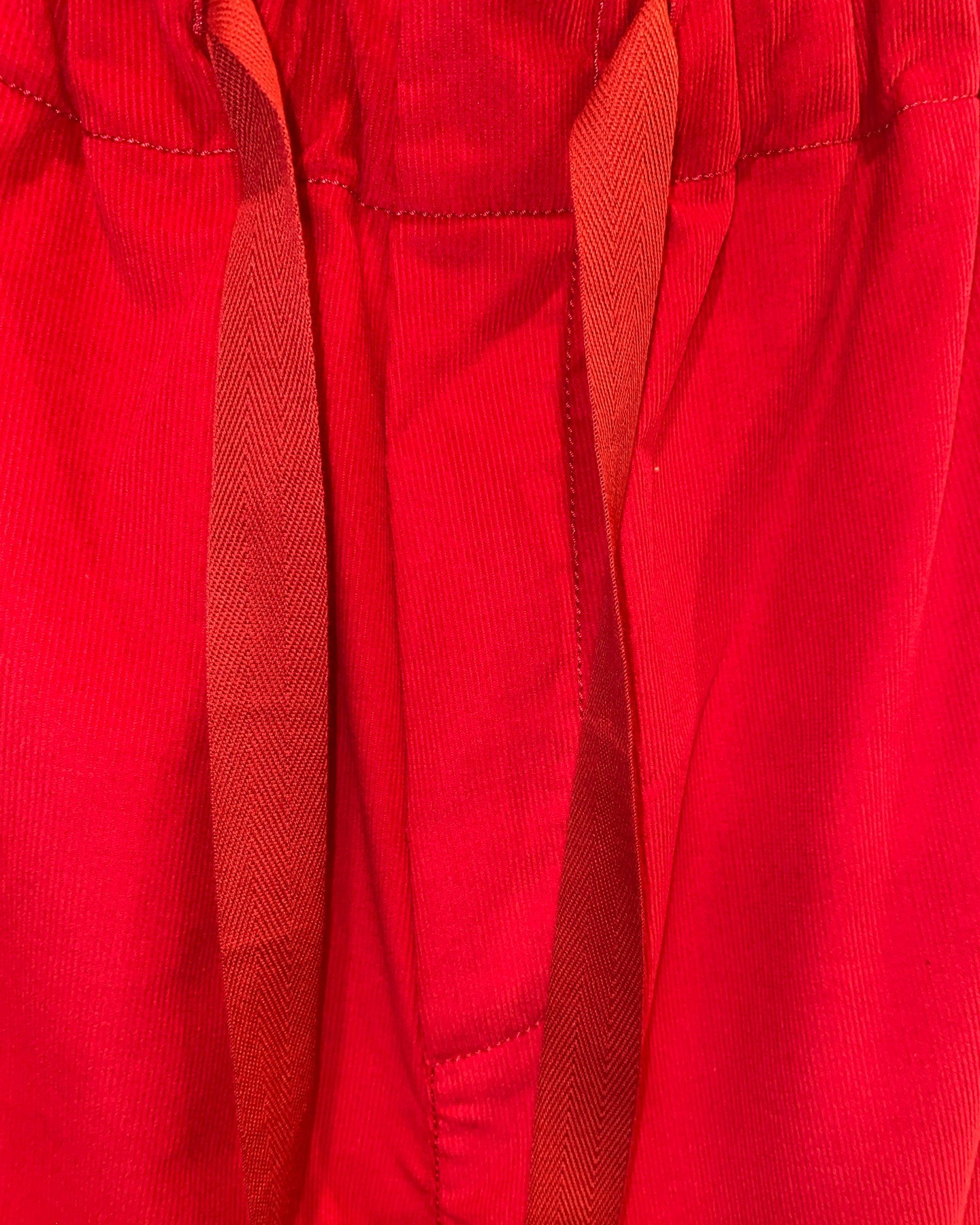 Cord Drawstring Pants in Red Carpet