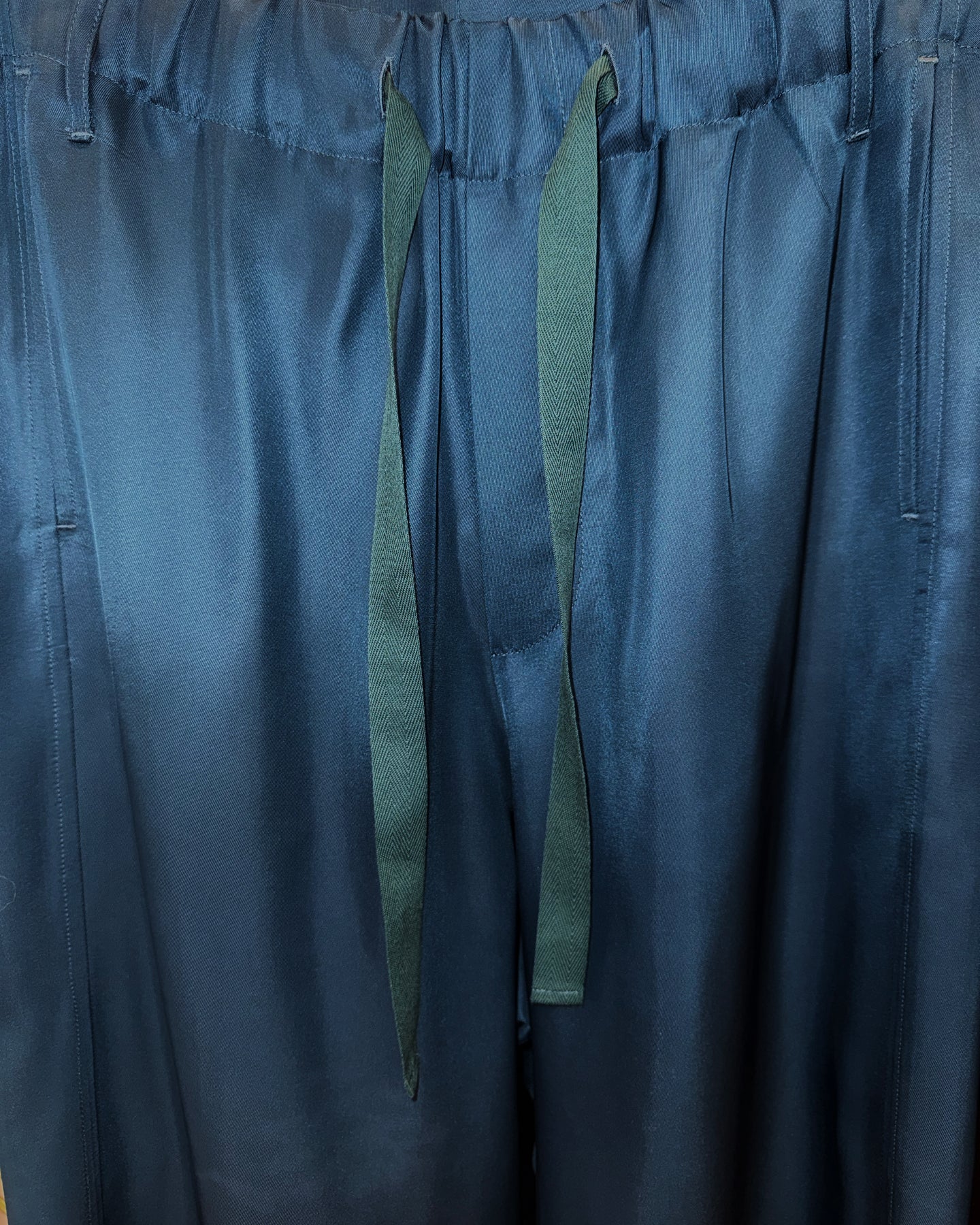 Fluid Drawstring Pants in Dark Sea