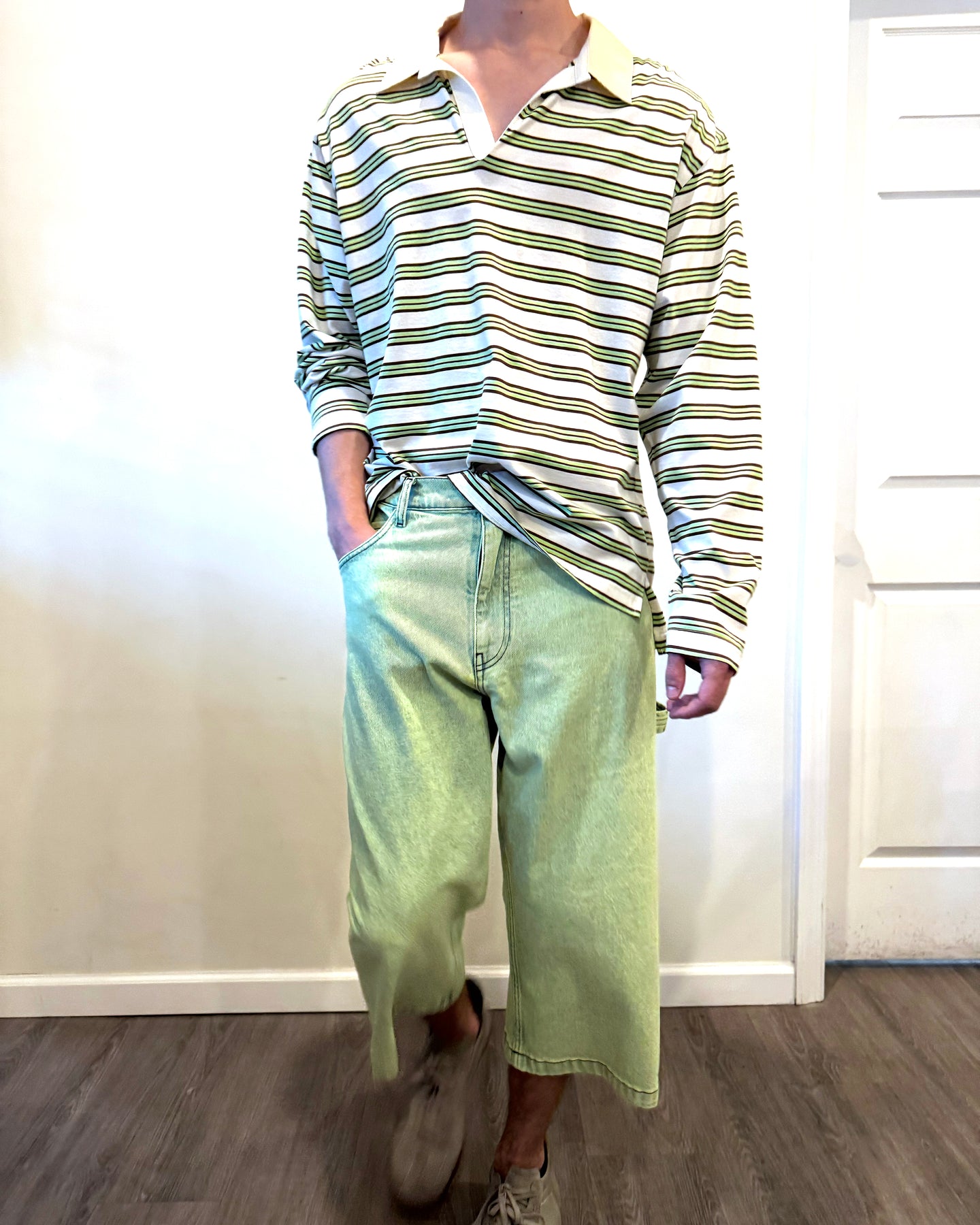 Wide Skater Jean in Faded Neon