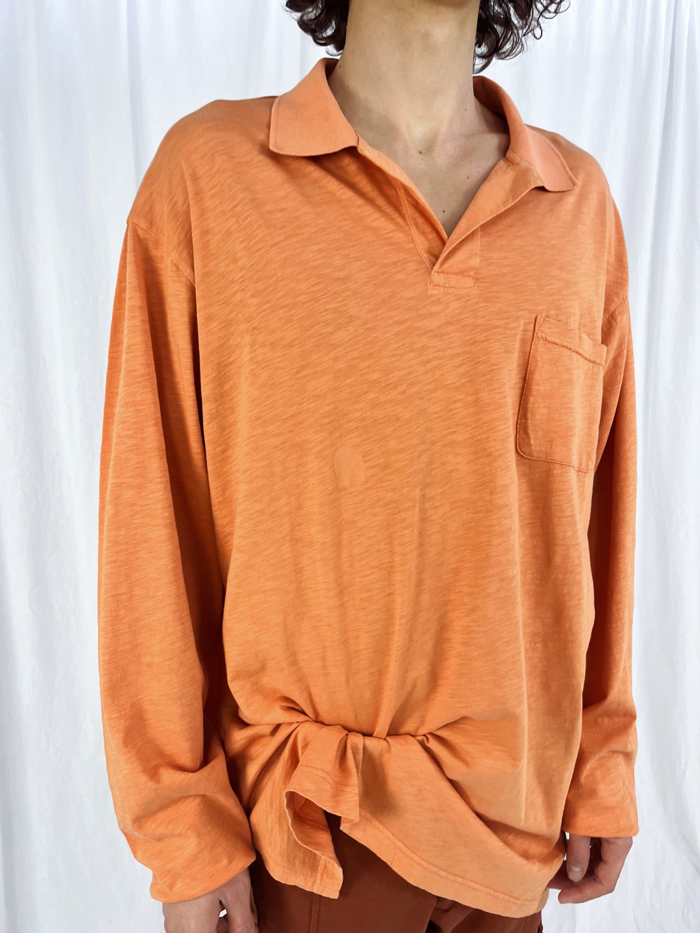 Jersey Polo in Peach