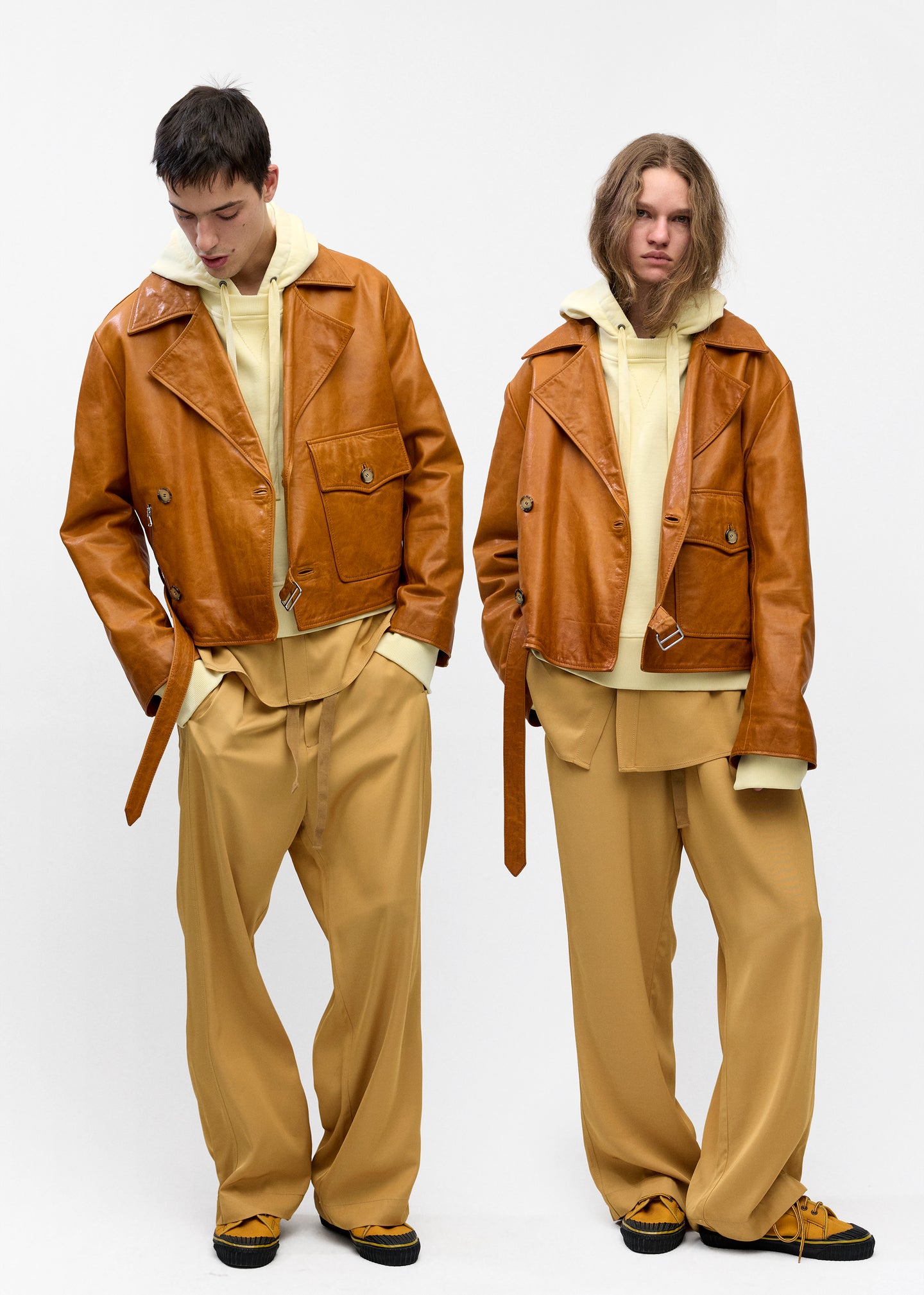 Leather Moto Jacket in Cognac