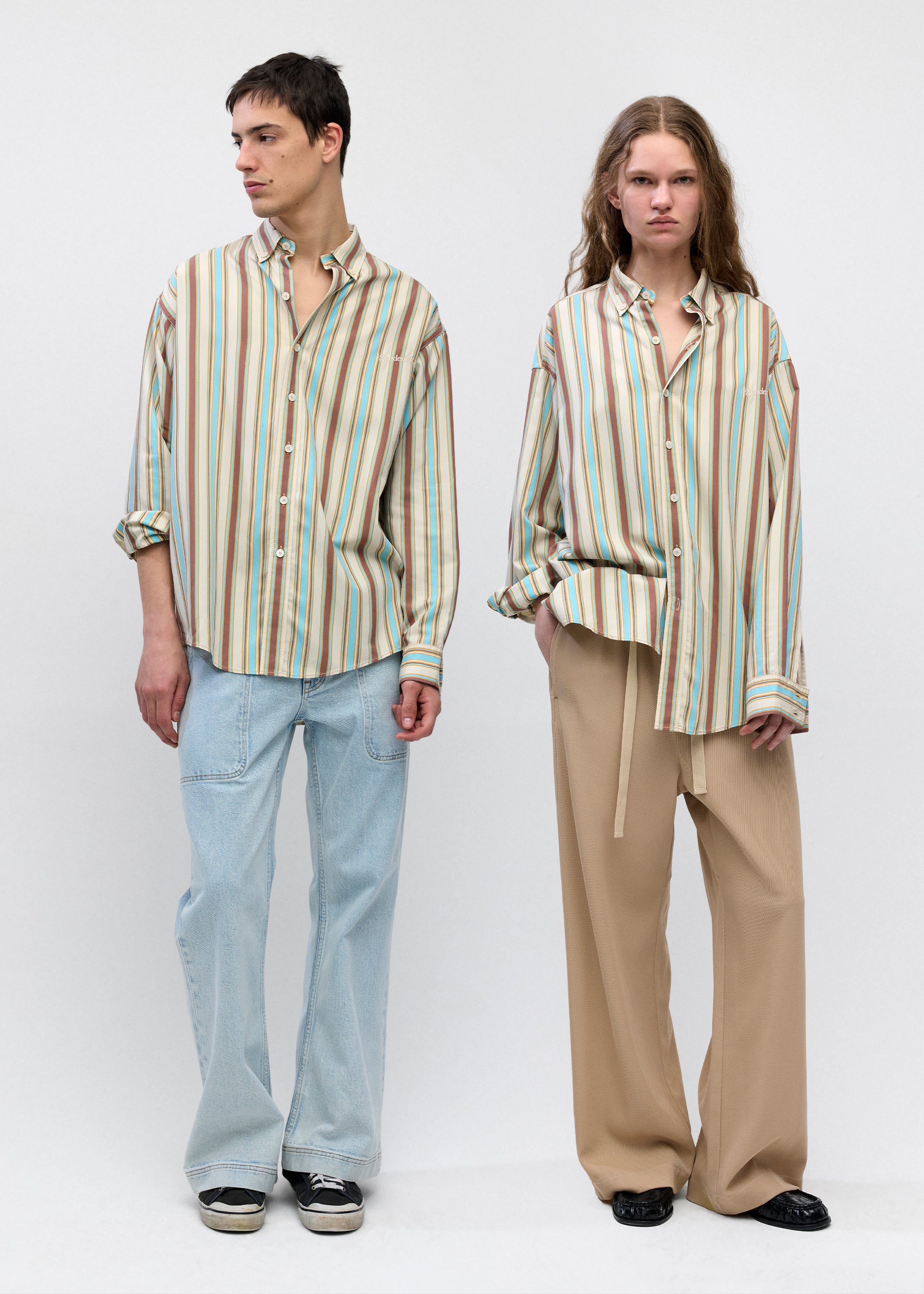 Oversized Shirt in Multi Stripe – Sanderlak