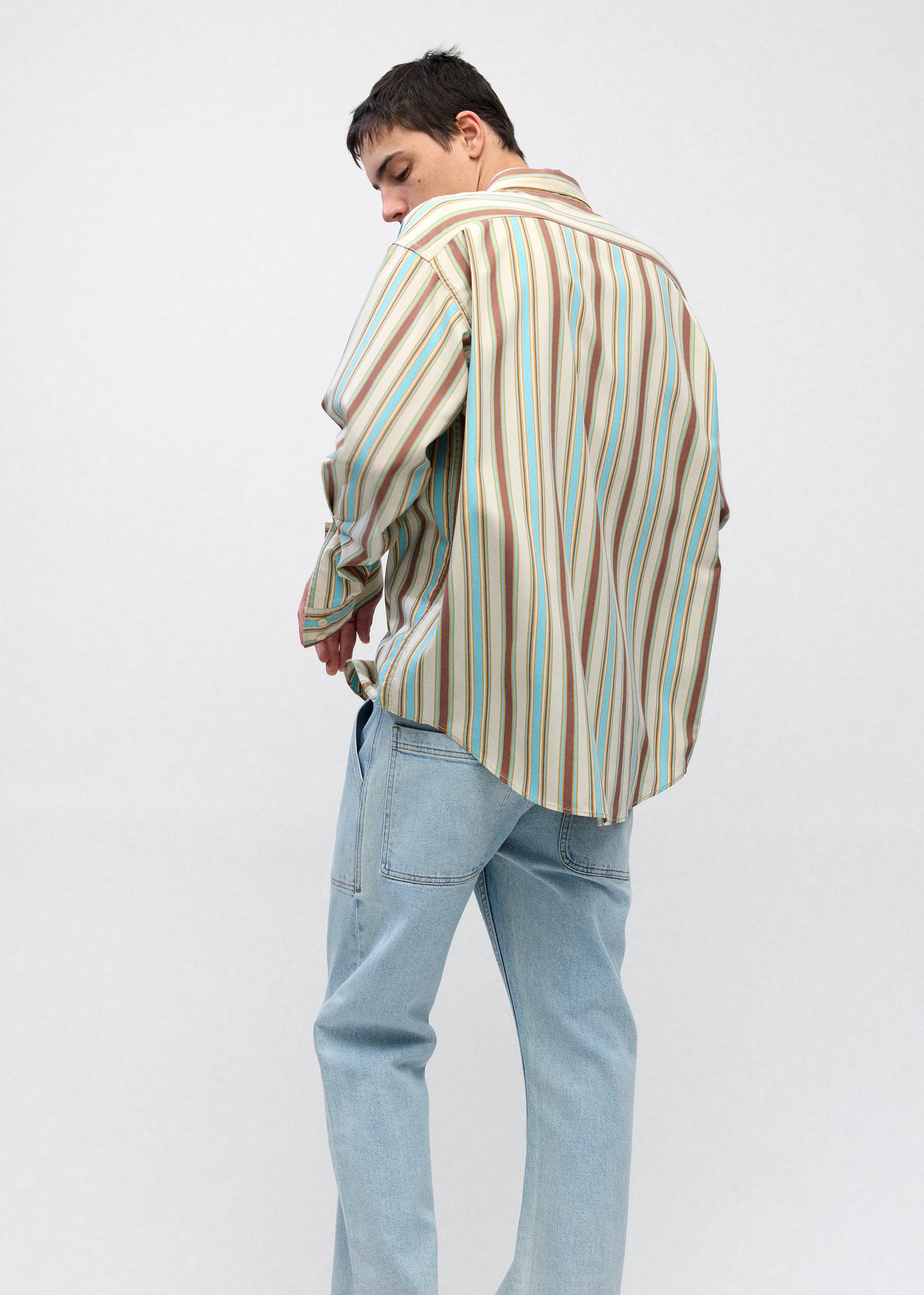 Oversized Shirt in Multi Stripe