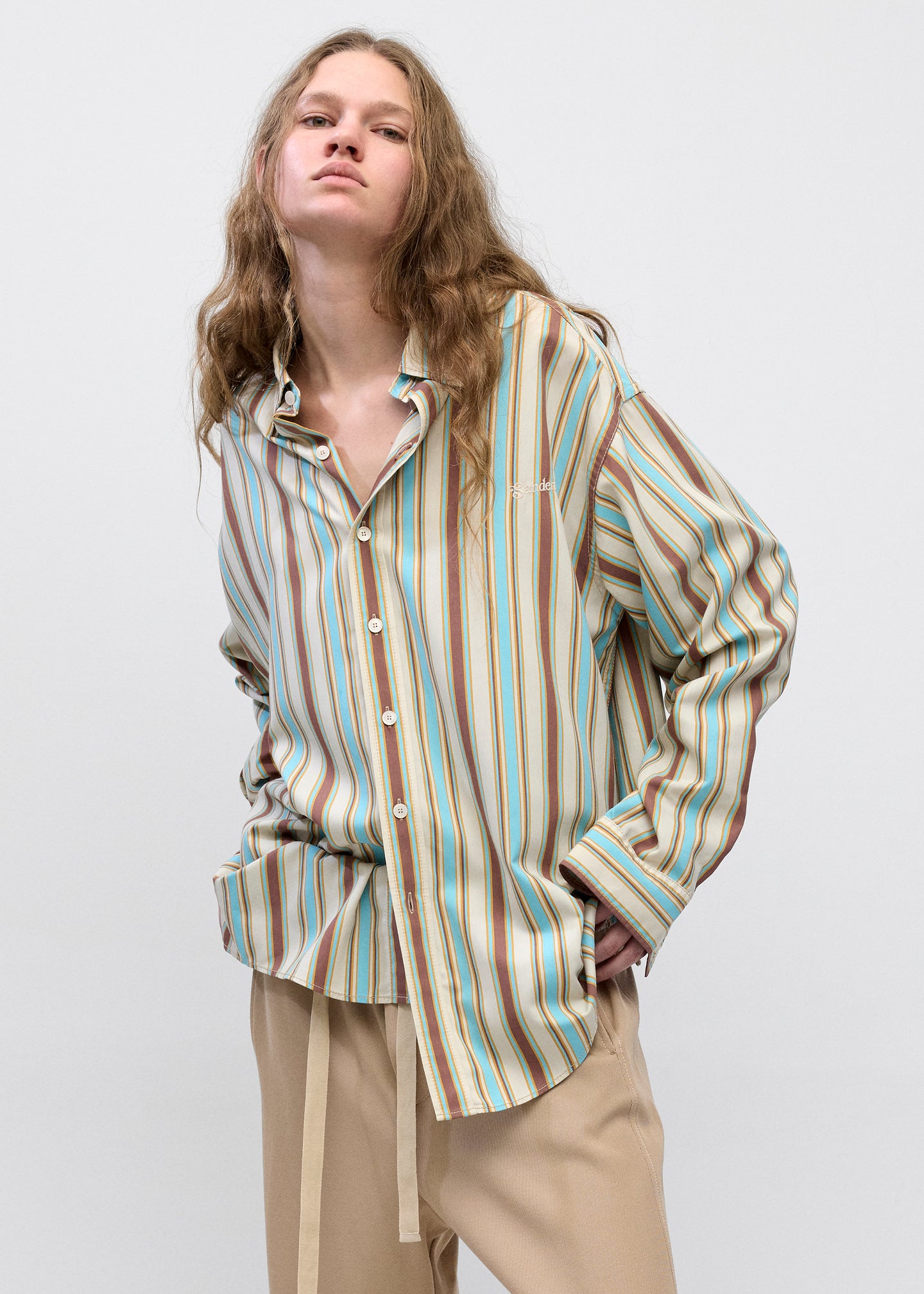 Oversized Shirt in Multi Stripe