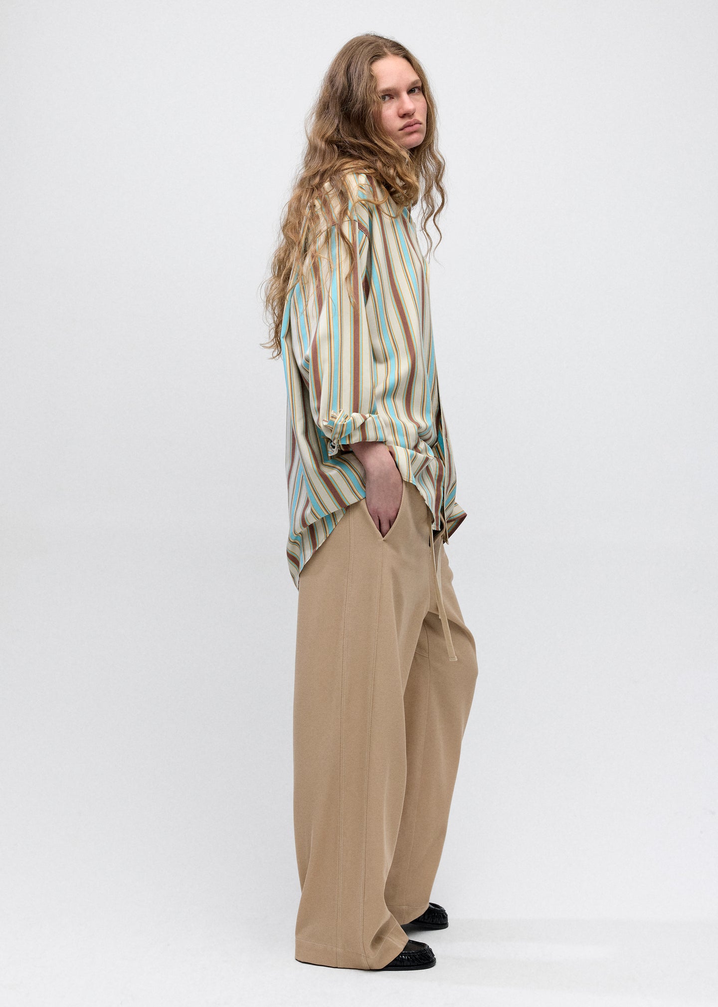 Oversized Shirt in Multi Stripe