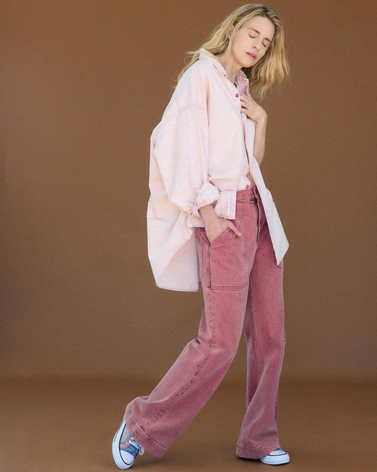 Utility Flare Jean in Pink Wash