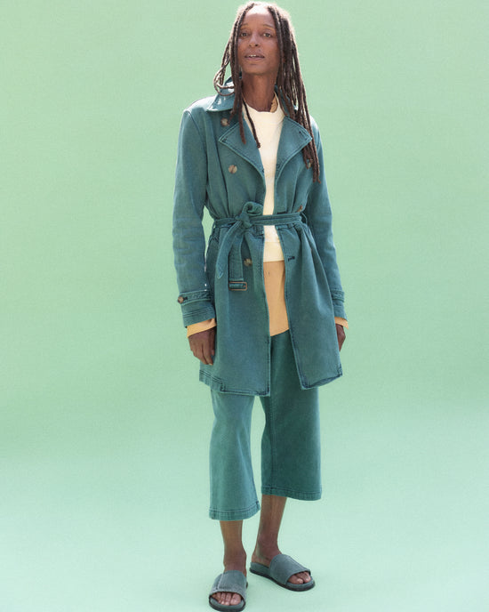 Skinny Denim Trench in Pine Wash