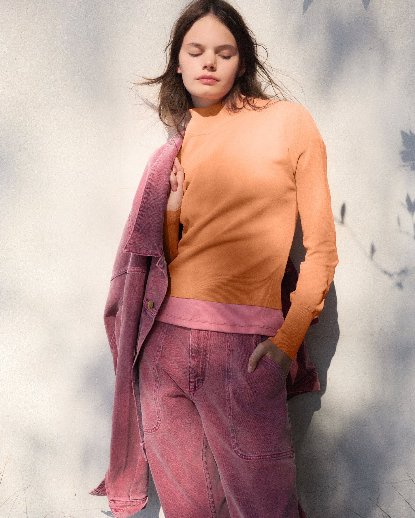 Skinny Mockneck in Light Pink