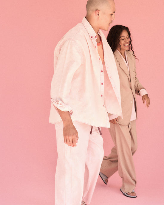 Oversized Shirt in Strawberry Milkshake