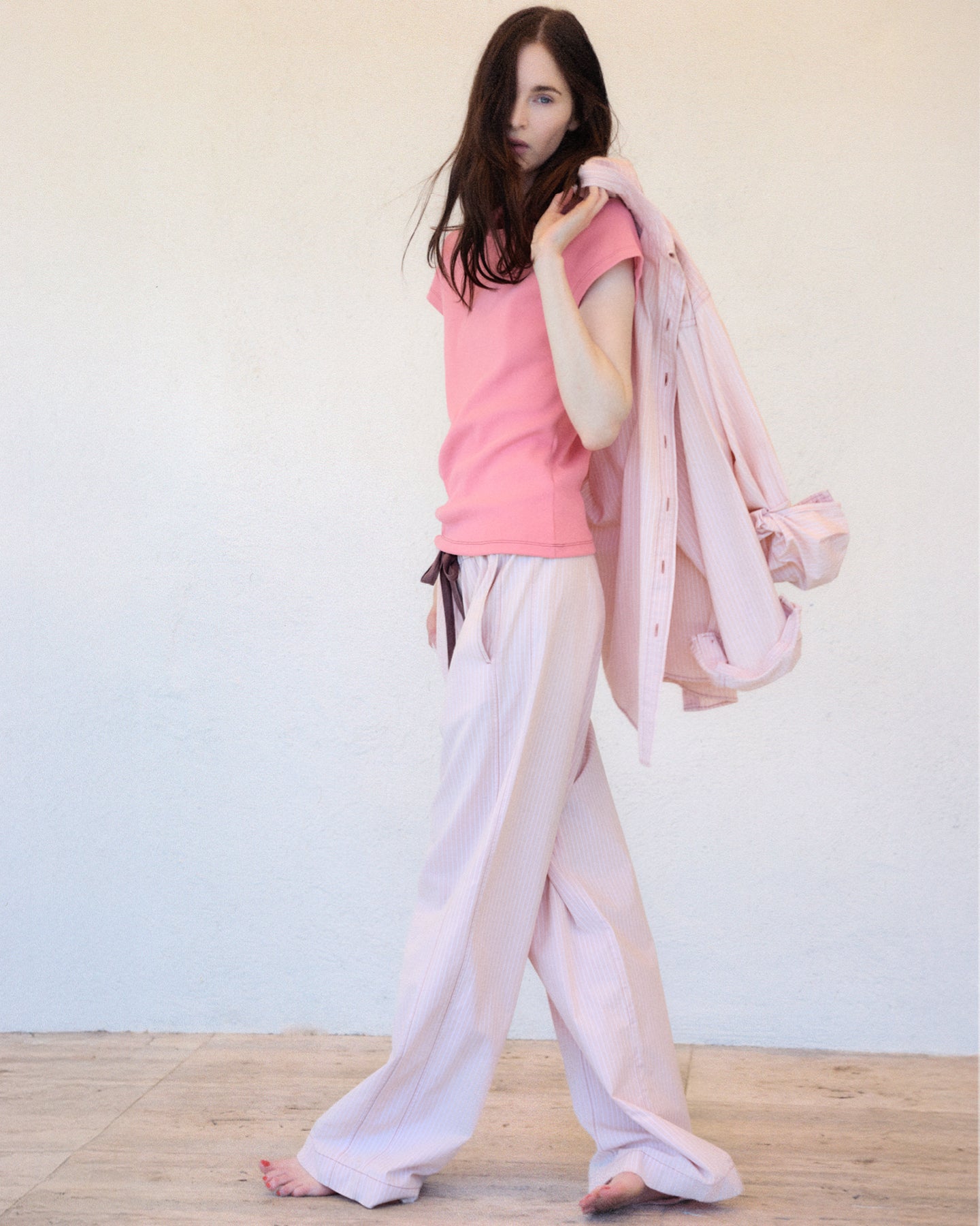 Drawstring Pant in Strawberry Milkshake
