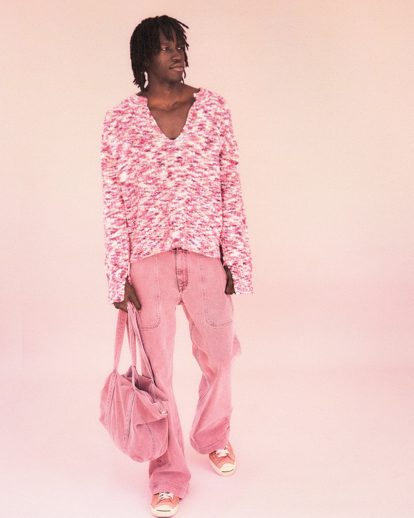 Utility Flare Jean in Pink Wash