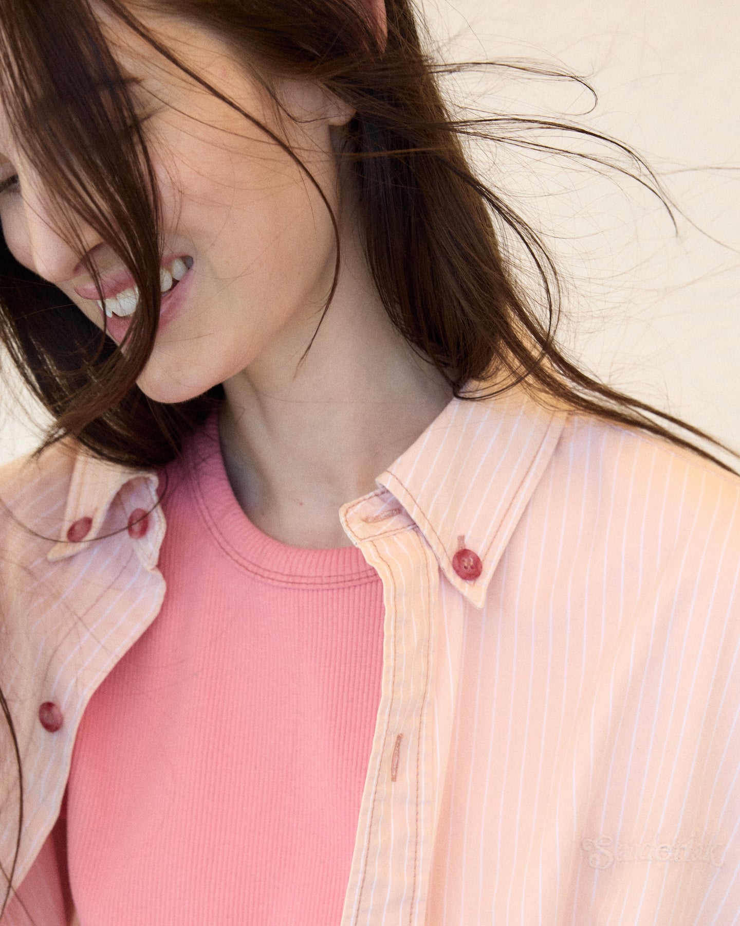 Oversized Shirt in Strawberry Milkshake