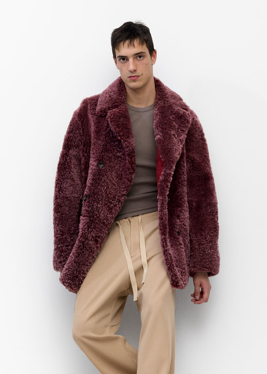 Shearling Coat In Goji Berry