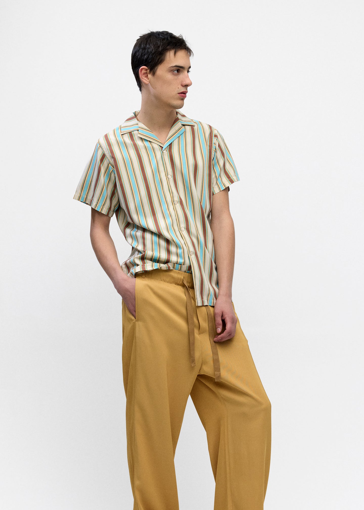 Short Sleeve Shirt in Multi Stripe