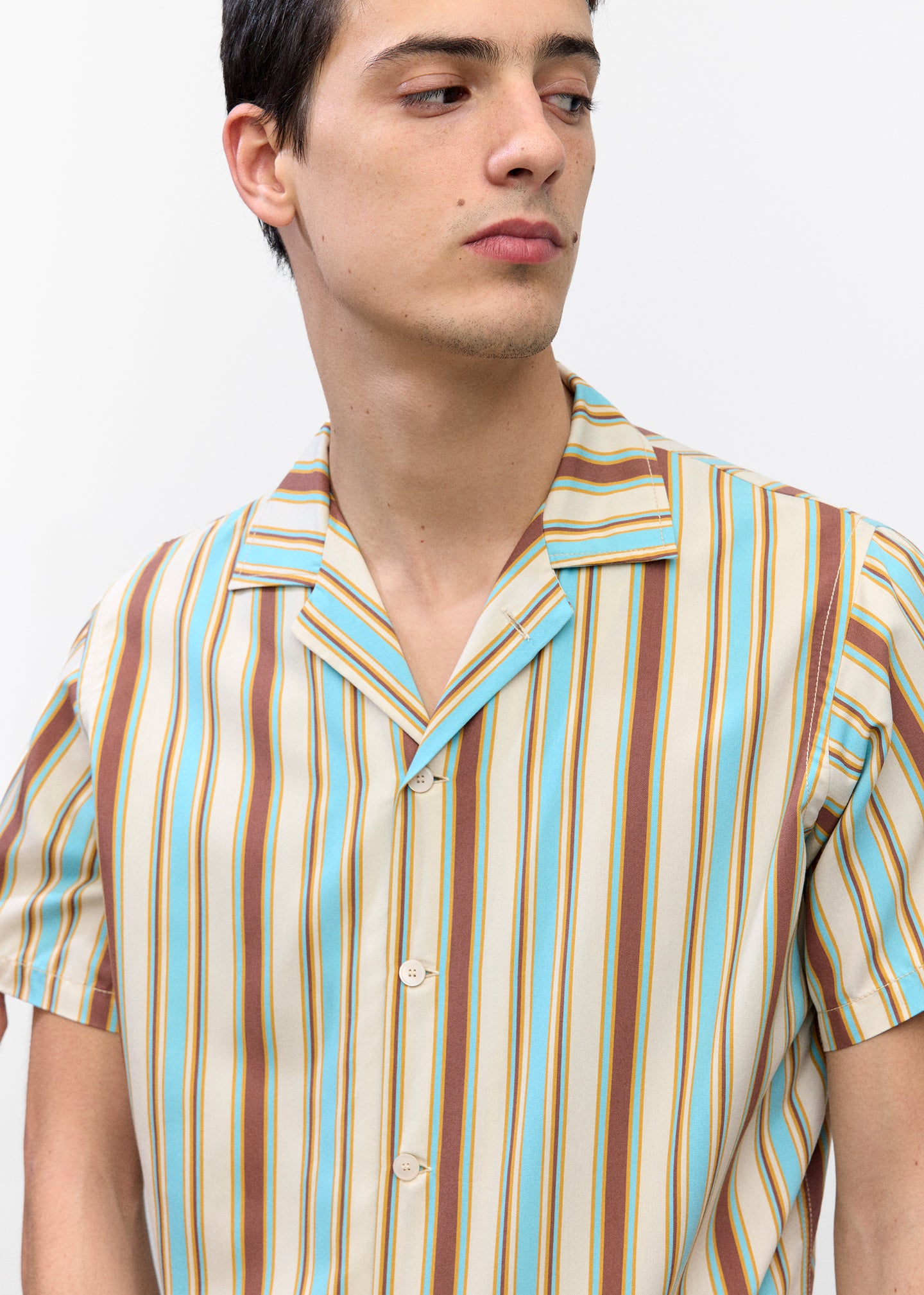 Short Sleeve Shirt in Multi Stripe