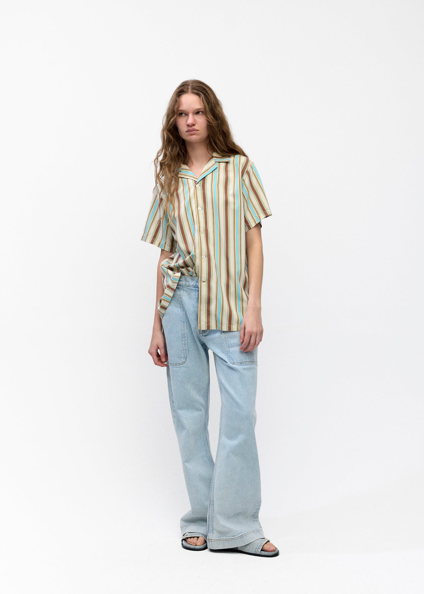 Short Sleeve Shirt in Multi Stripe