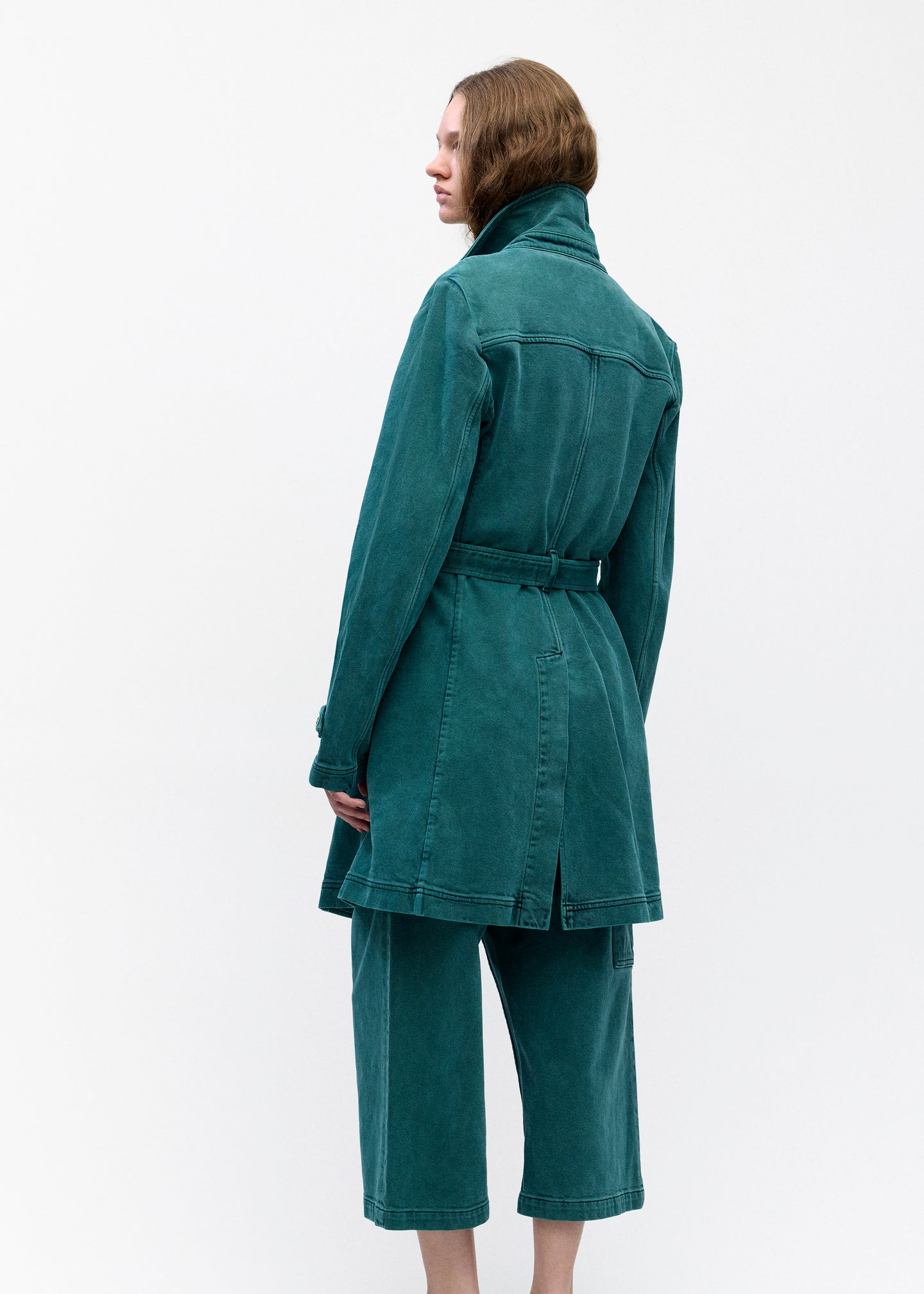 Skinny Denim Trench in Pine Wash