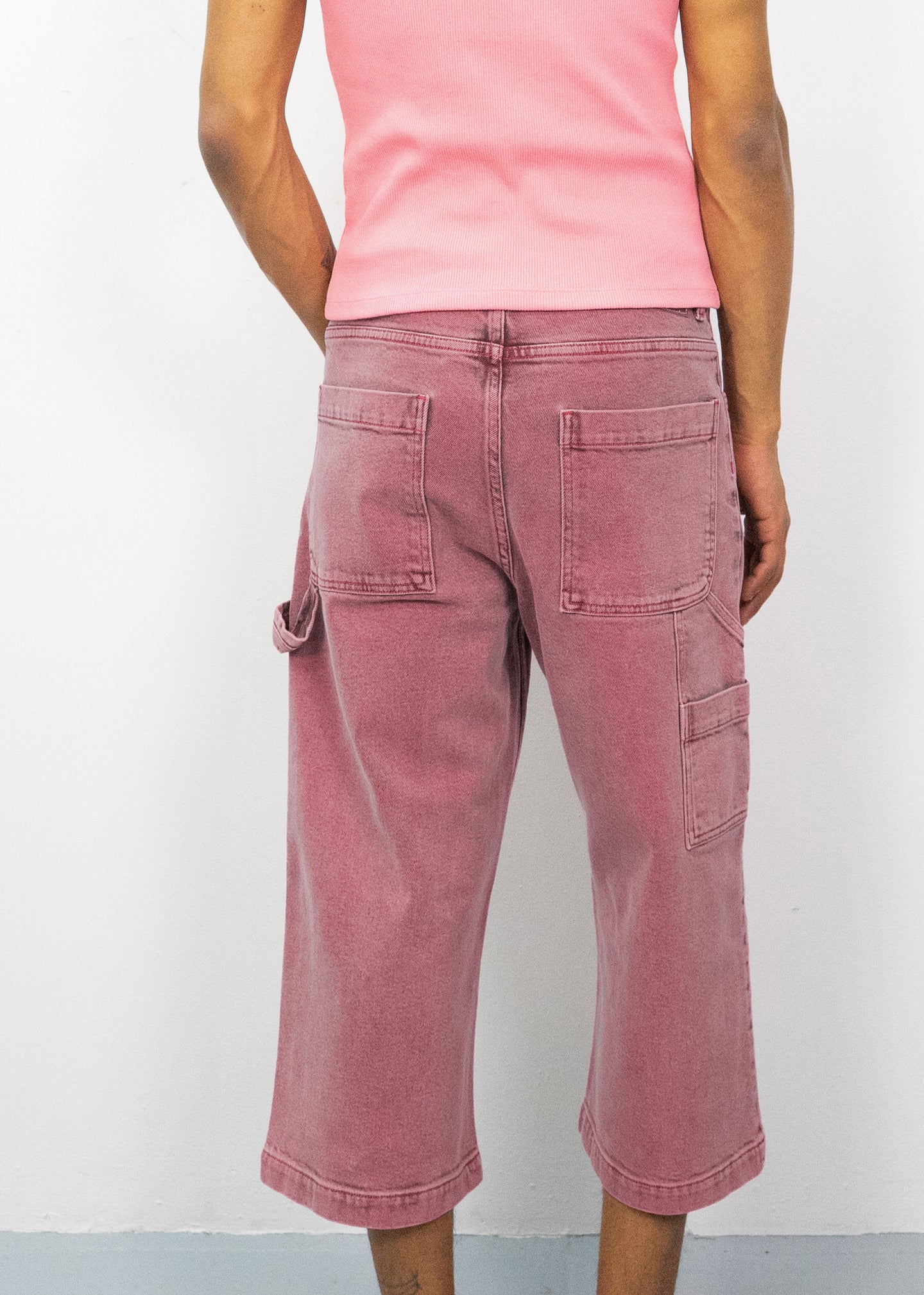 Wide Skater Jean in Pink Wash