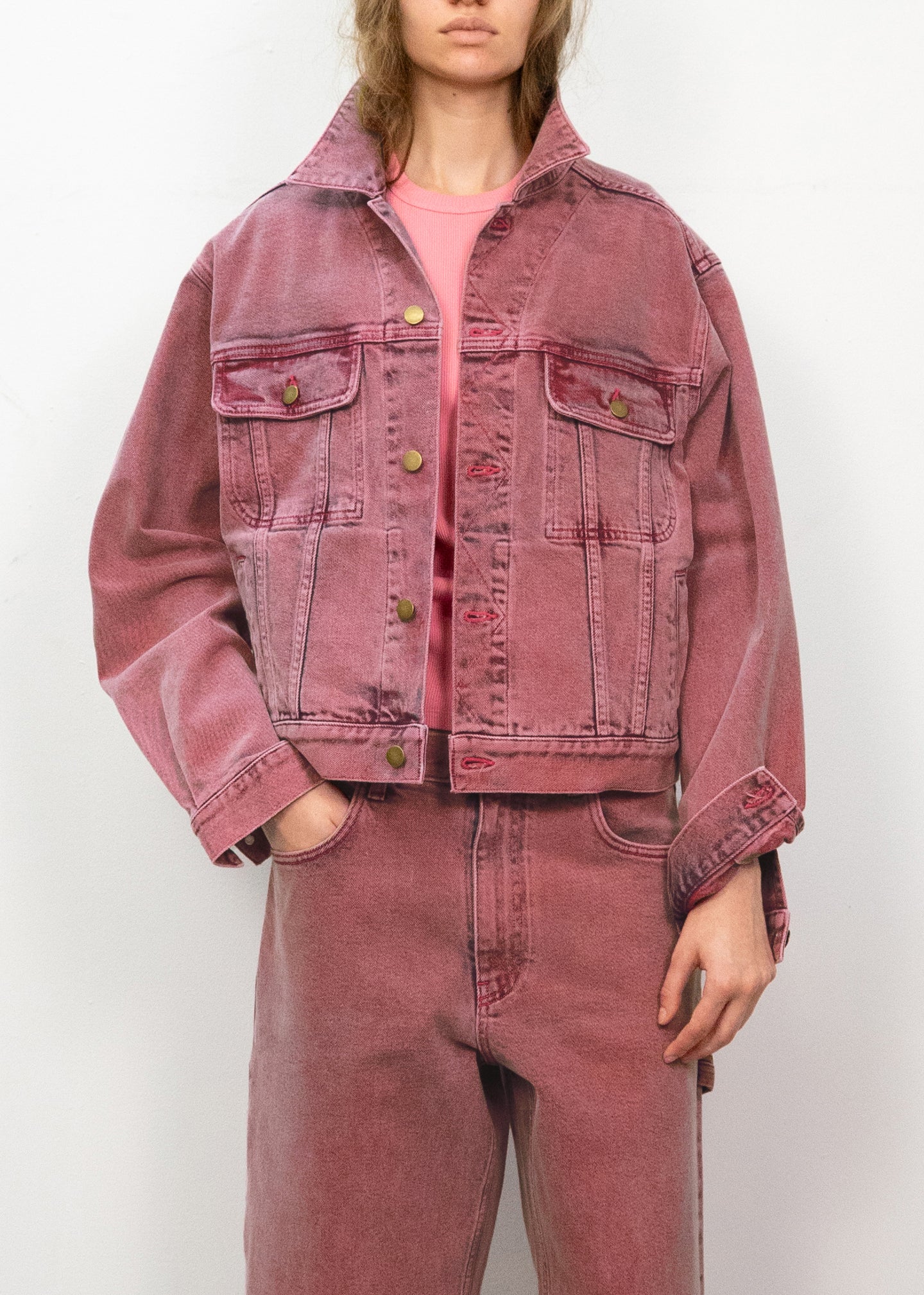 Jean Jacket in Pink Wash