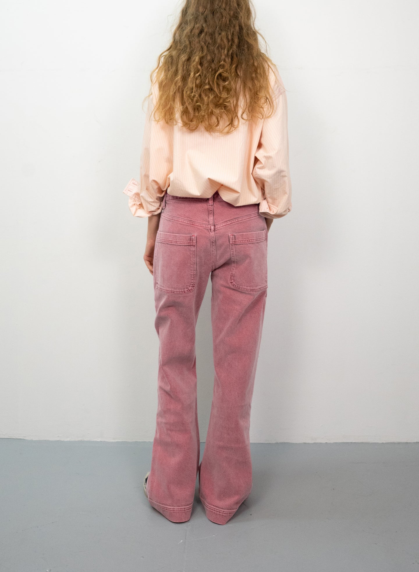 Utility Flare Jean in Pink Wash