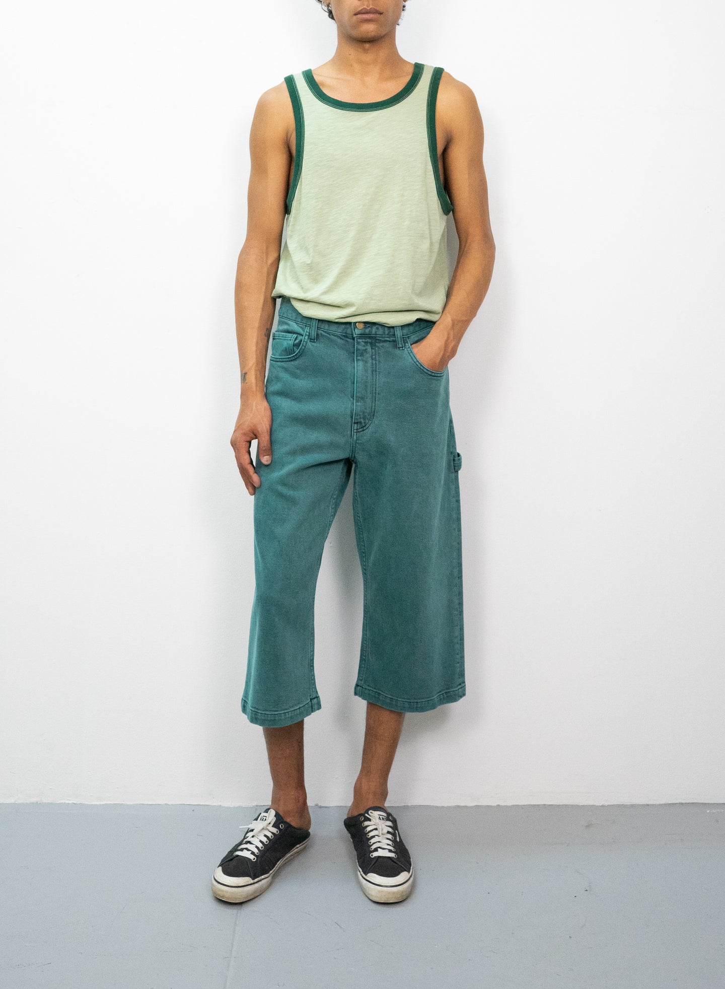 Contrast Rib Tank in Desert Sage