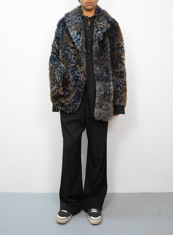 Shearling Coat in Frosted Navy