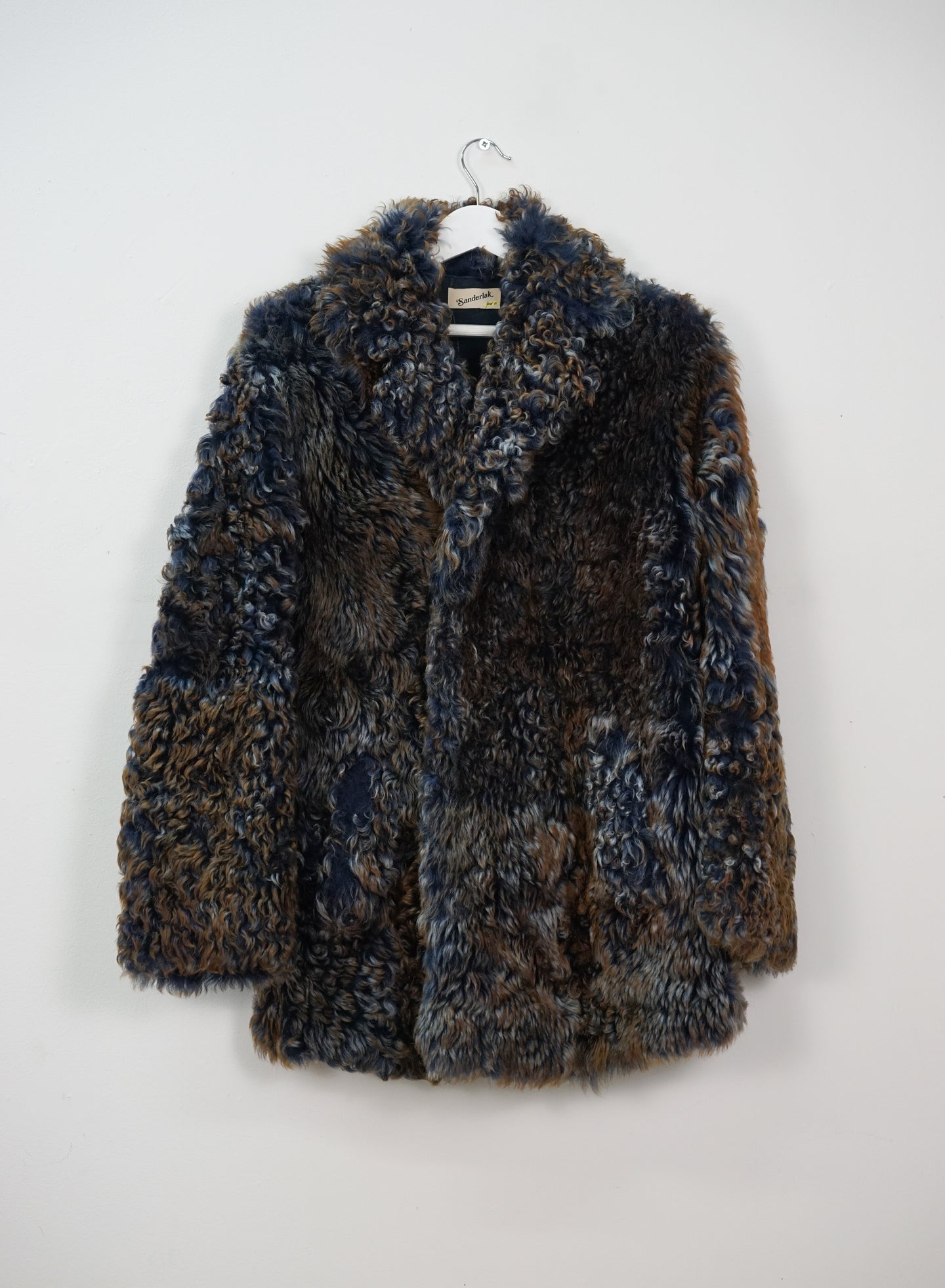 Shearling Coat in Frosted Navy