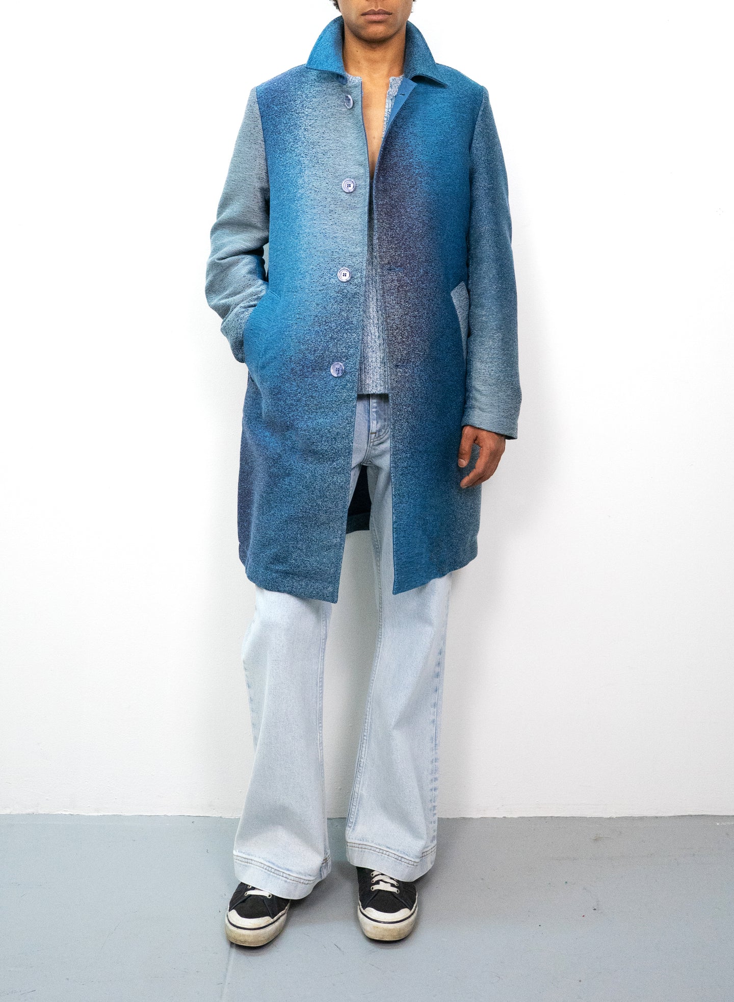 Maharam Coat in Blue Degrade