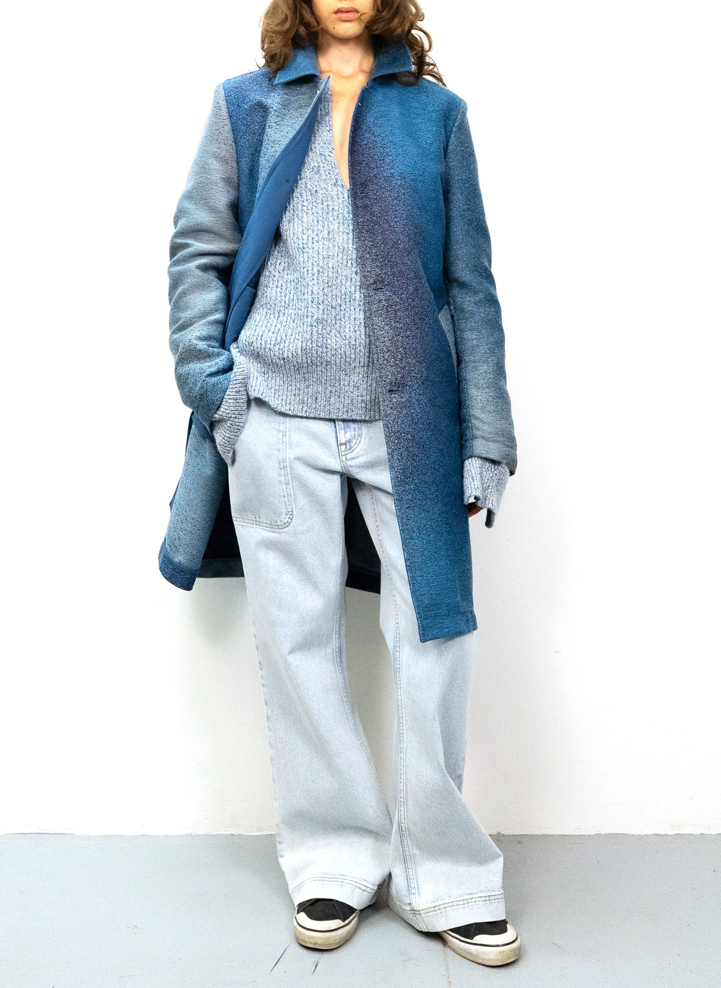 Maharam Coat in Blue Degrade